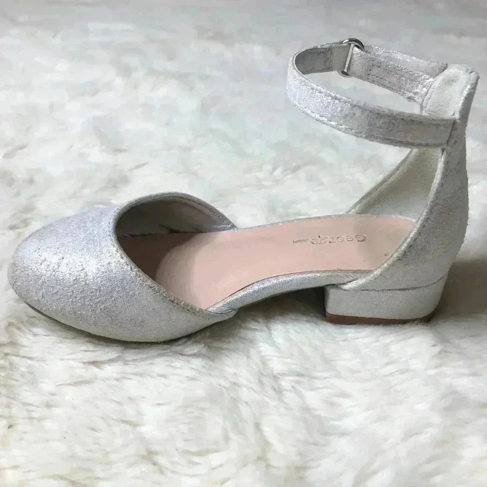 George Girls Silver Shoes Size 9 - Picture 3 of 11